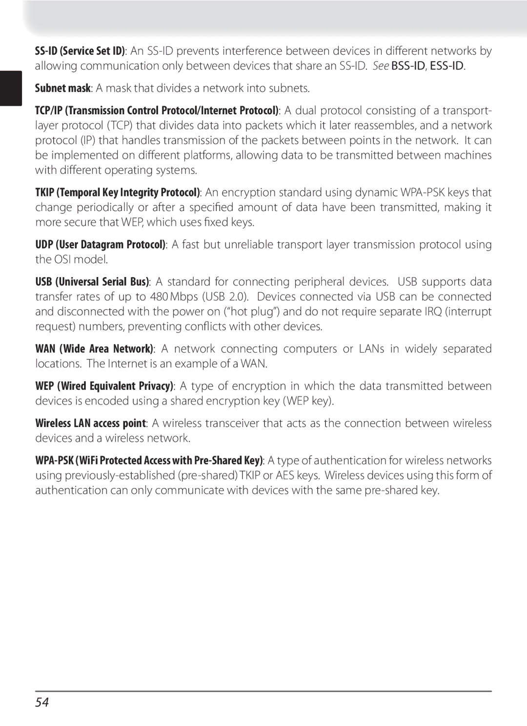 Nikon WT-3 user manual Subnet mask a mask that divides a network into subnets 