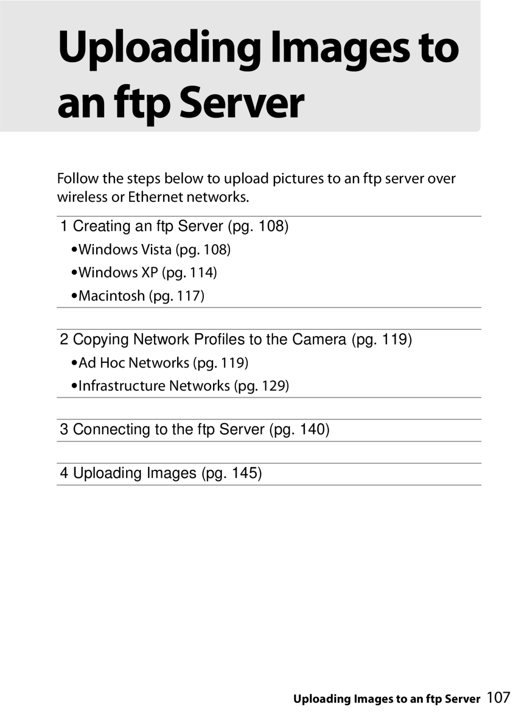 Nikon WT-4 user manual Uploading Images to an ftp Server 