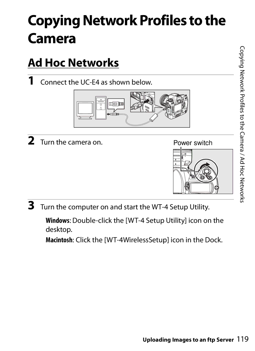 Nikon WT-4 user manual Copying Network Profiles to the Camera 