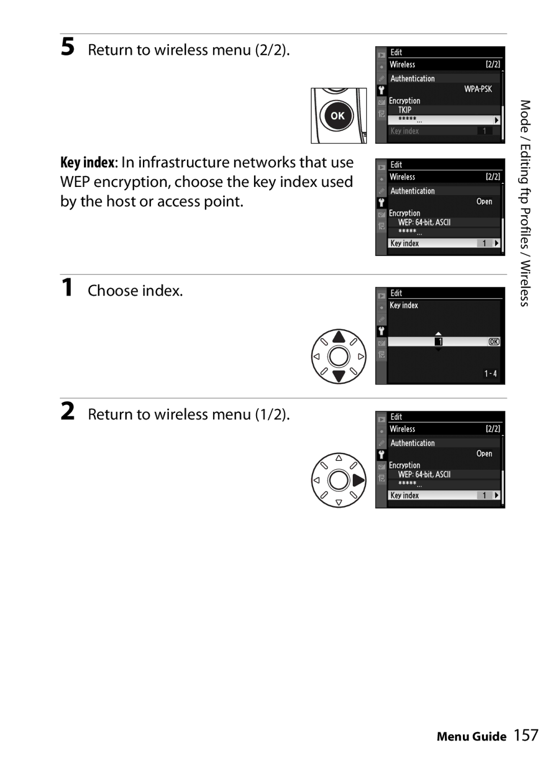 Nikon WT-4 user manual Menu Guide 