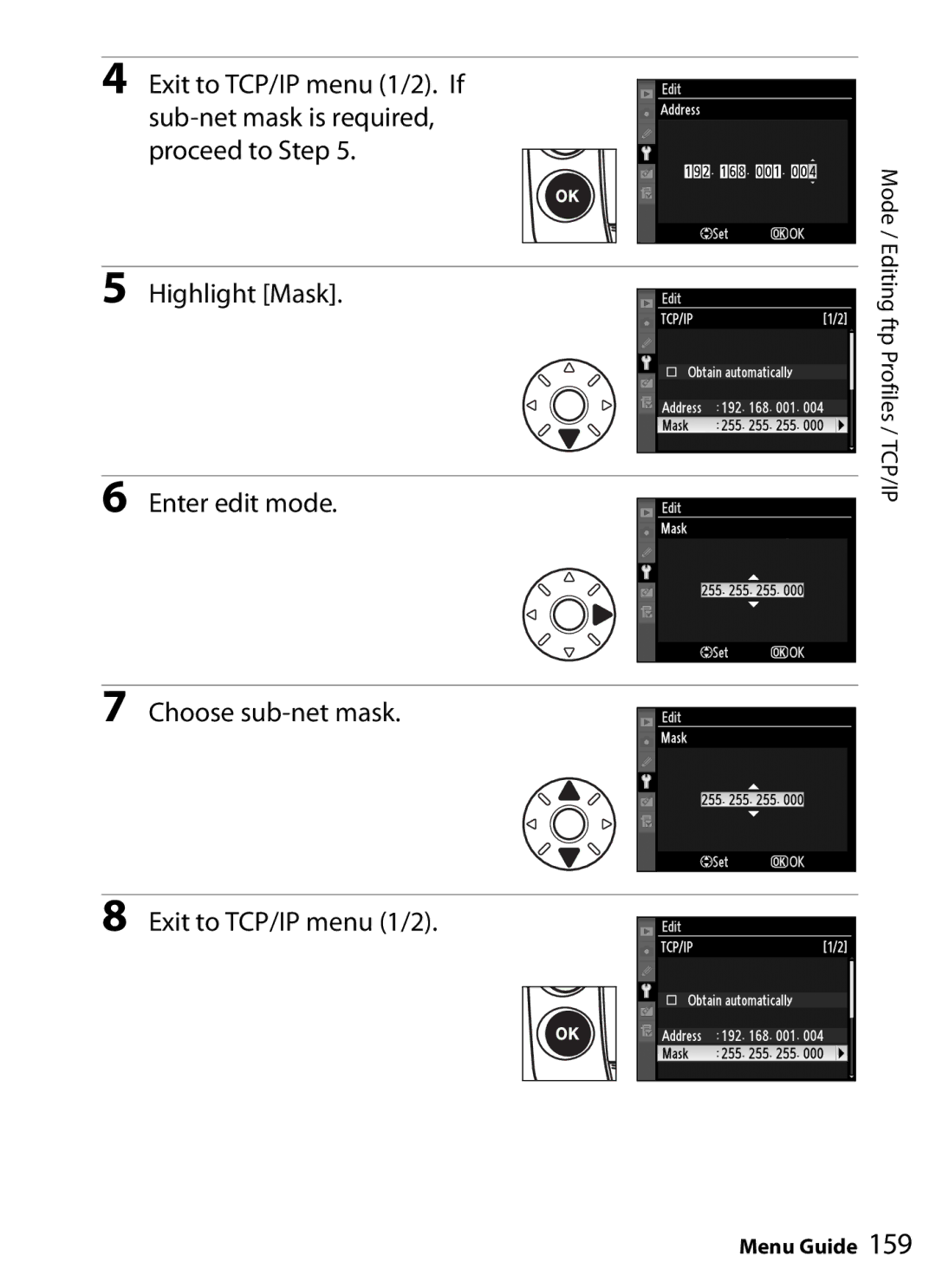 Nikon WT-4 user manual Menu Guide 