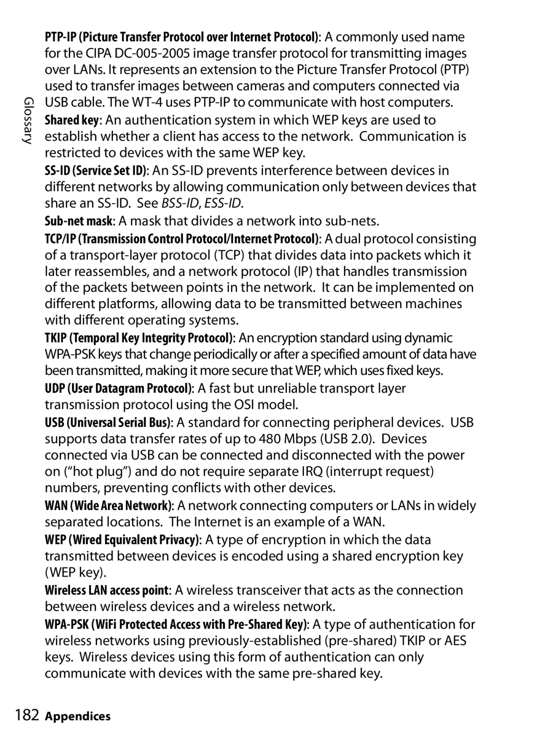 Nikon WT-4 user manual Appendices 