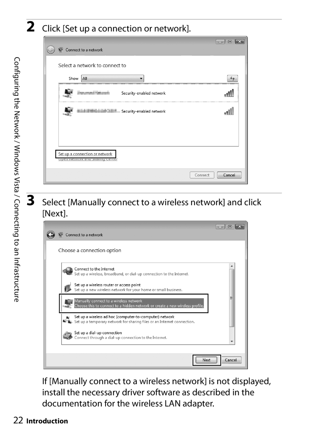 Nikon WT-4 user manual Select Manually connect to a wireless network and click Next 