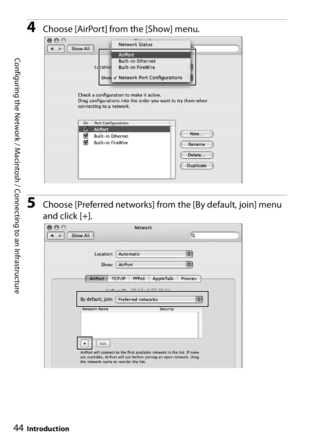 Nikon WT-4 user manual Choose AirPort from the Show menu 