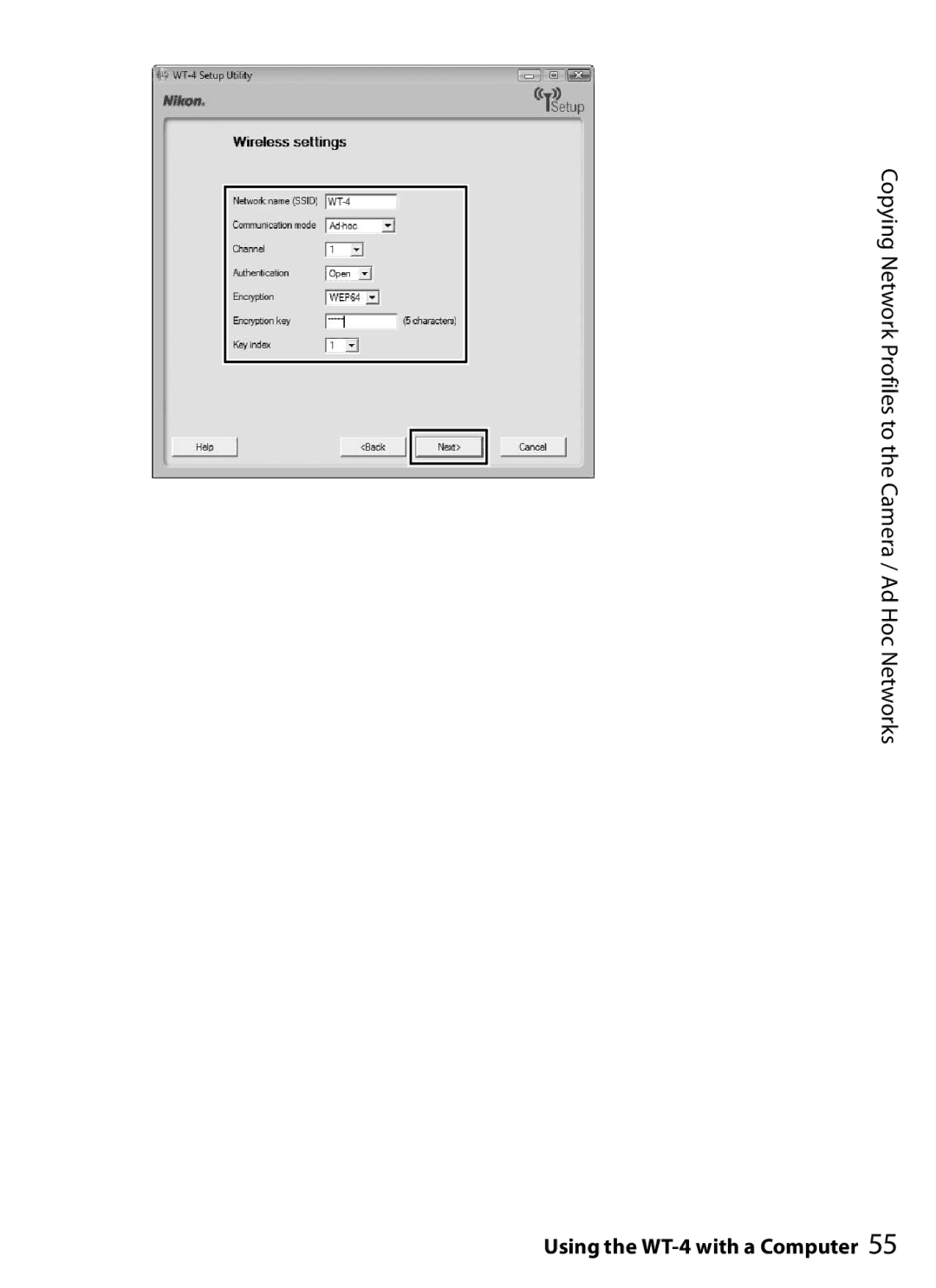 Nikon user manual Using the WT-4 with a Computer 