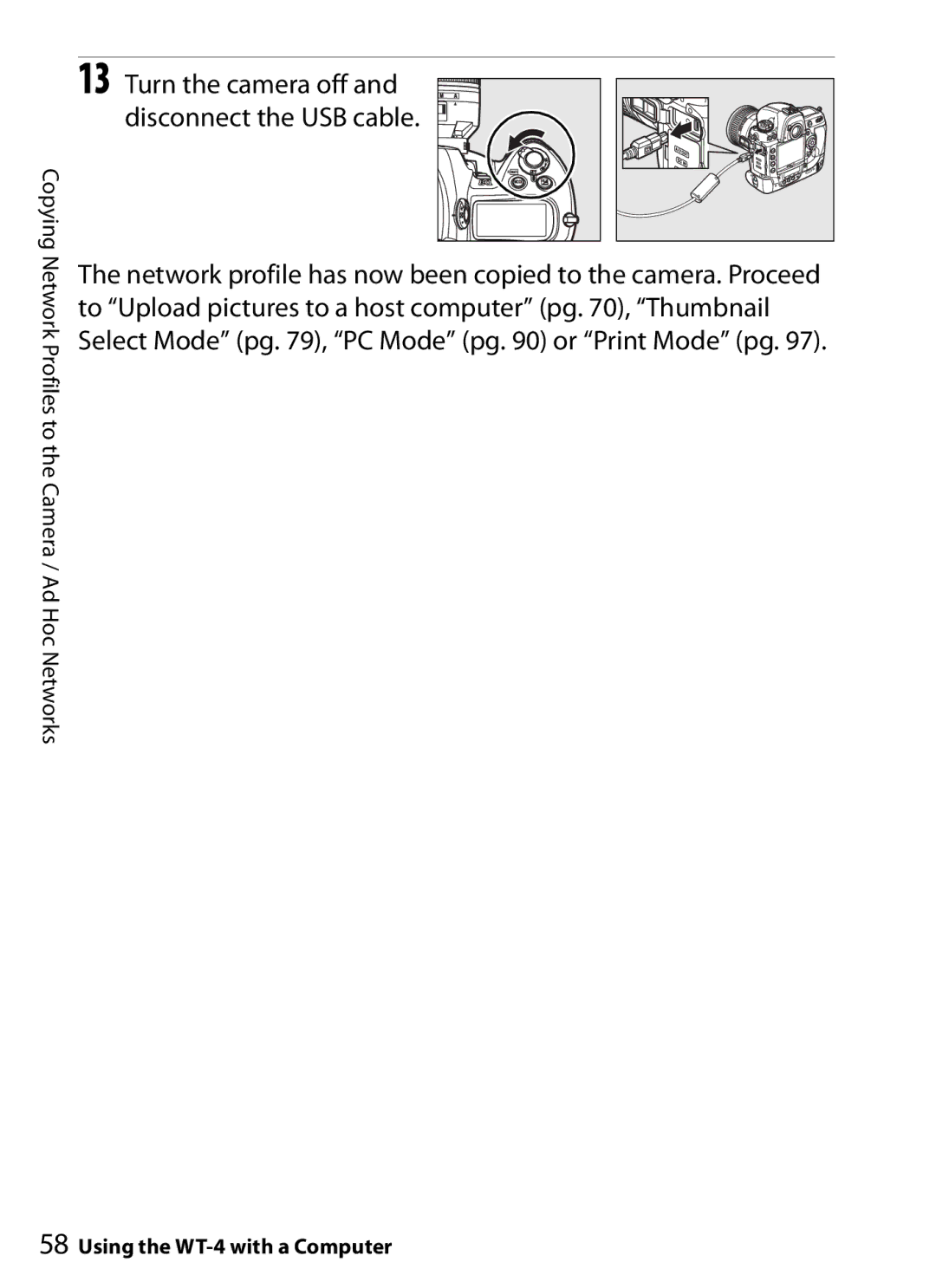 Nikon user manual Using the WT-4 with a Computer 