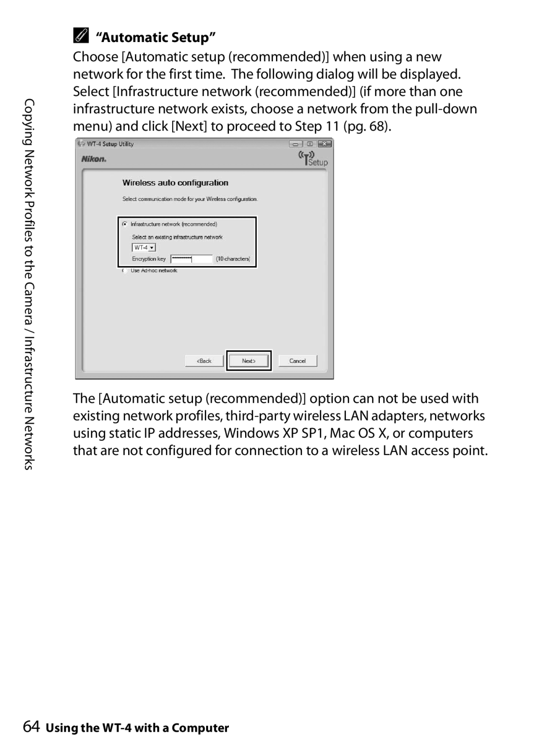 Nikon WT-4 user manual Automatic Setup 