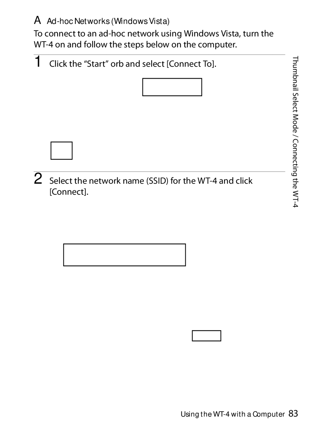 Nikon WT-4 user manual Ad-hoc Networks Windows Vista 