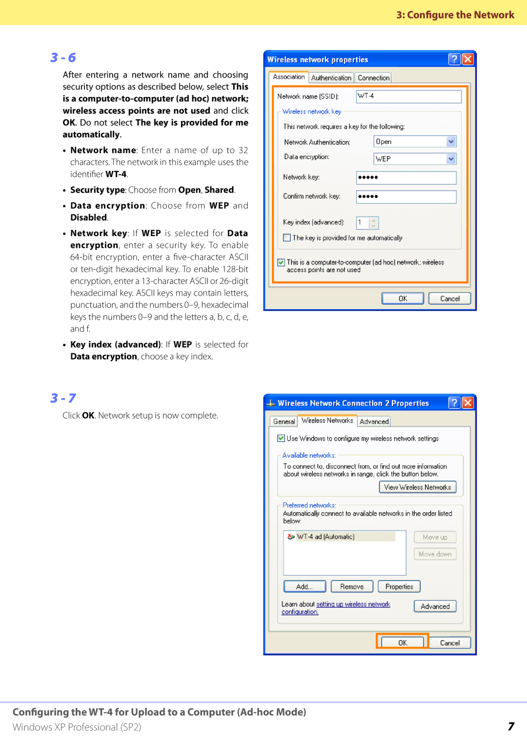 Nikon WT-4 manual Click OK. Network setup is now complete 