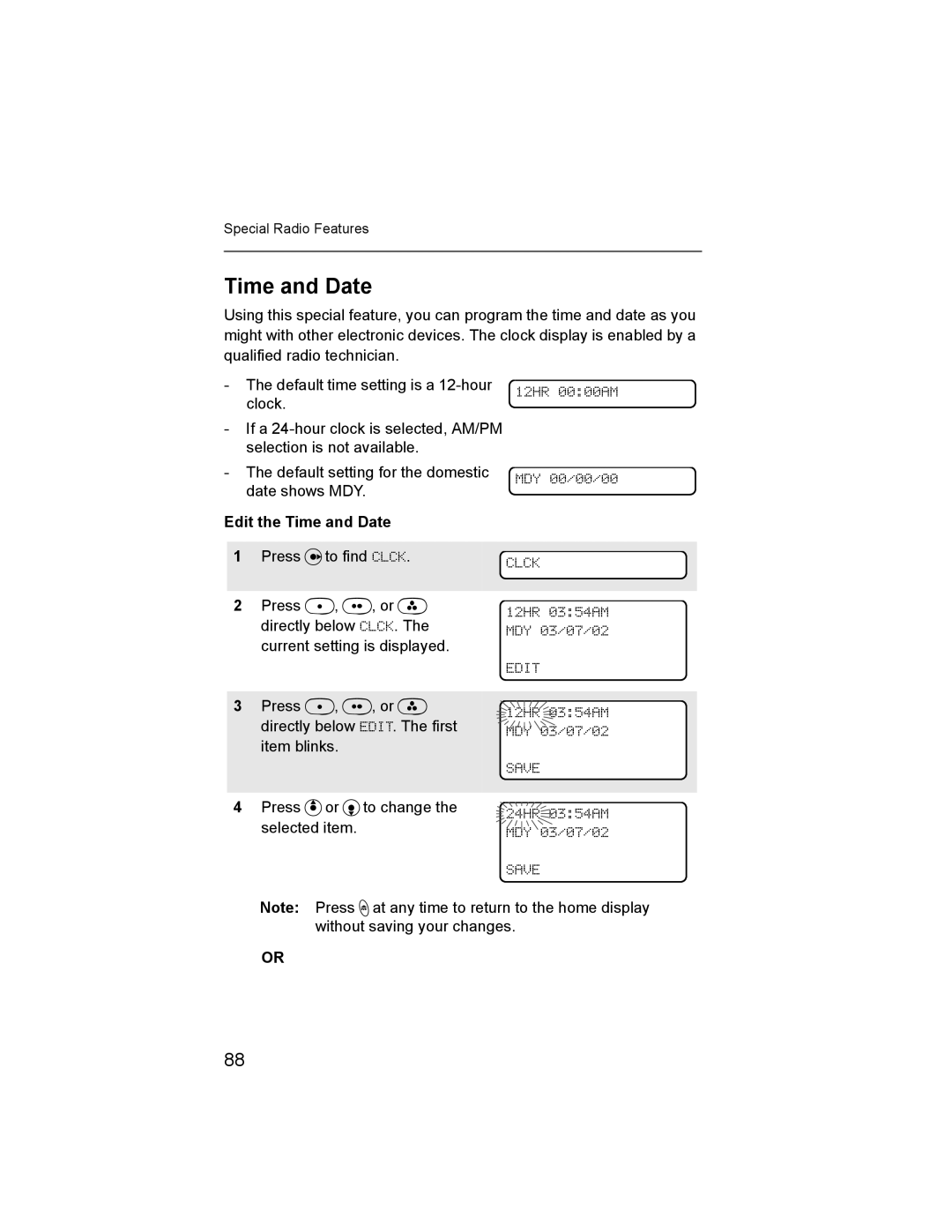 Nikon XTS-5000 manual Edit the Time and Date, Clck, Save 