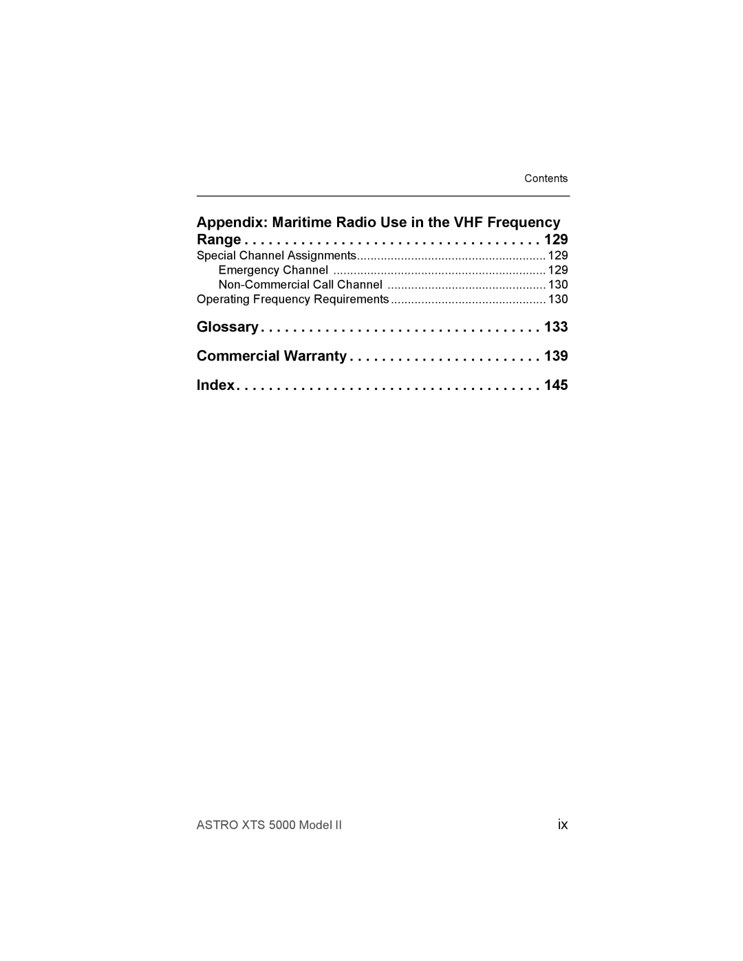 Nikon XTS-5000 manual Appendix Maritime Radio Use in the VHF Frequency Range, Glossary Commercial Warranty Index 