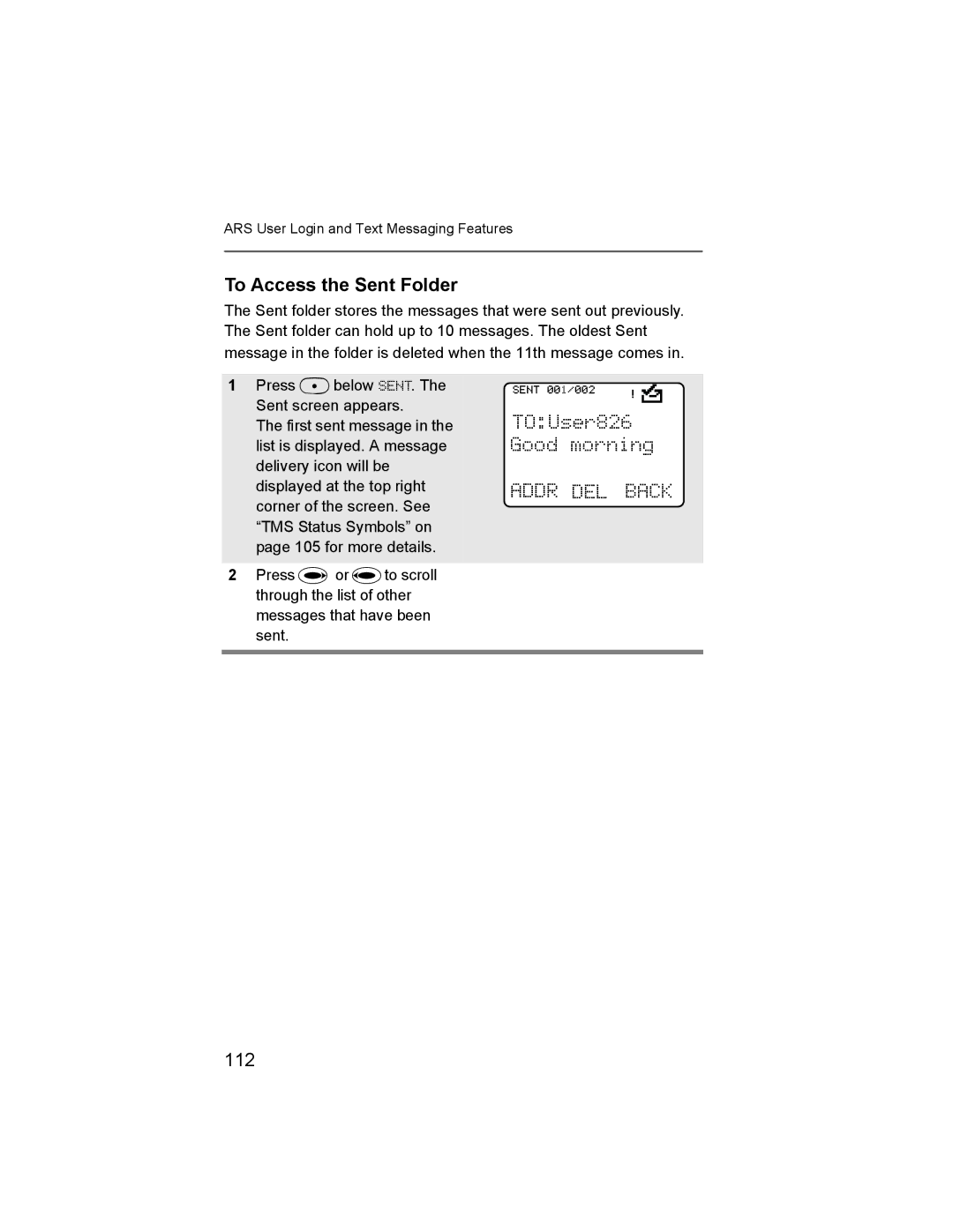 Nikon XTS-5000 manual To Access the Sent Folder, 112 