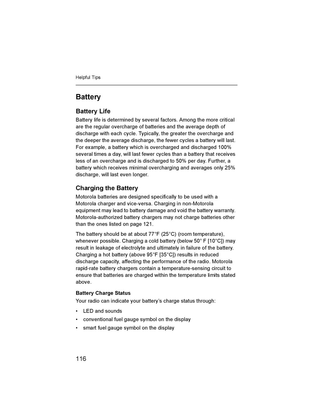 Nikon XTS-5000 manual Battery Life, Charging the Battery, 116, Battery Charge Status 