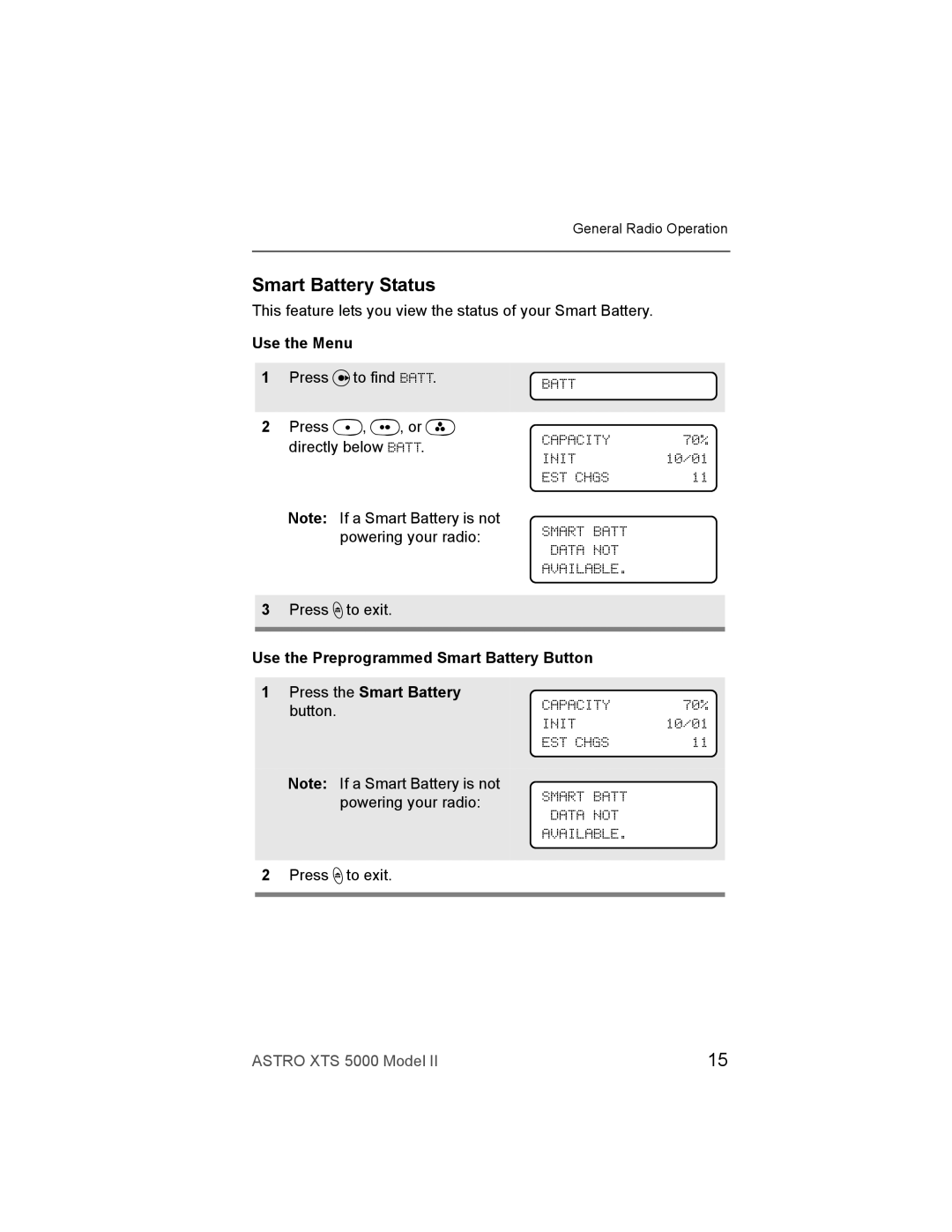 Nikon XTS-5000 manual Smart Battery Status, Use the Menu 