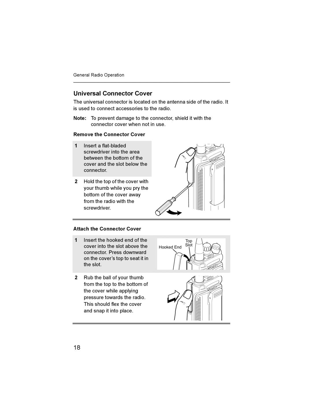 Nikon XTS-5000 manual Universal Connector Cover, Remove the Connector Cover, Attach the Connector Cover 