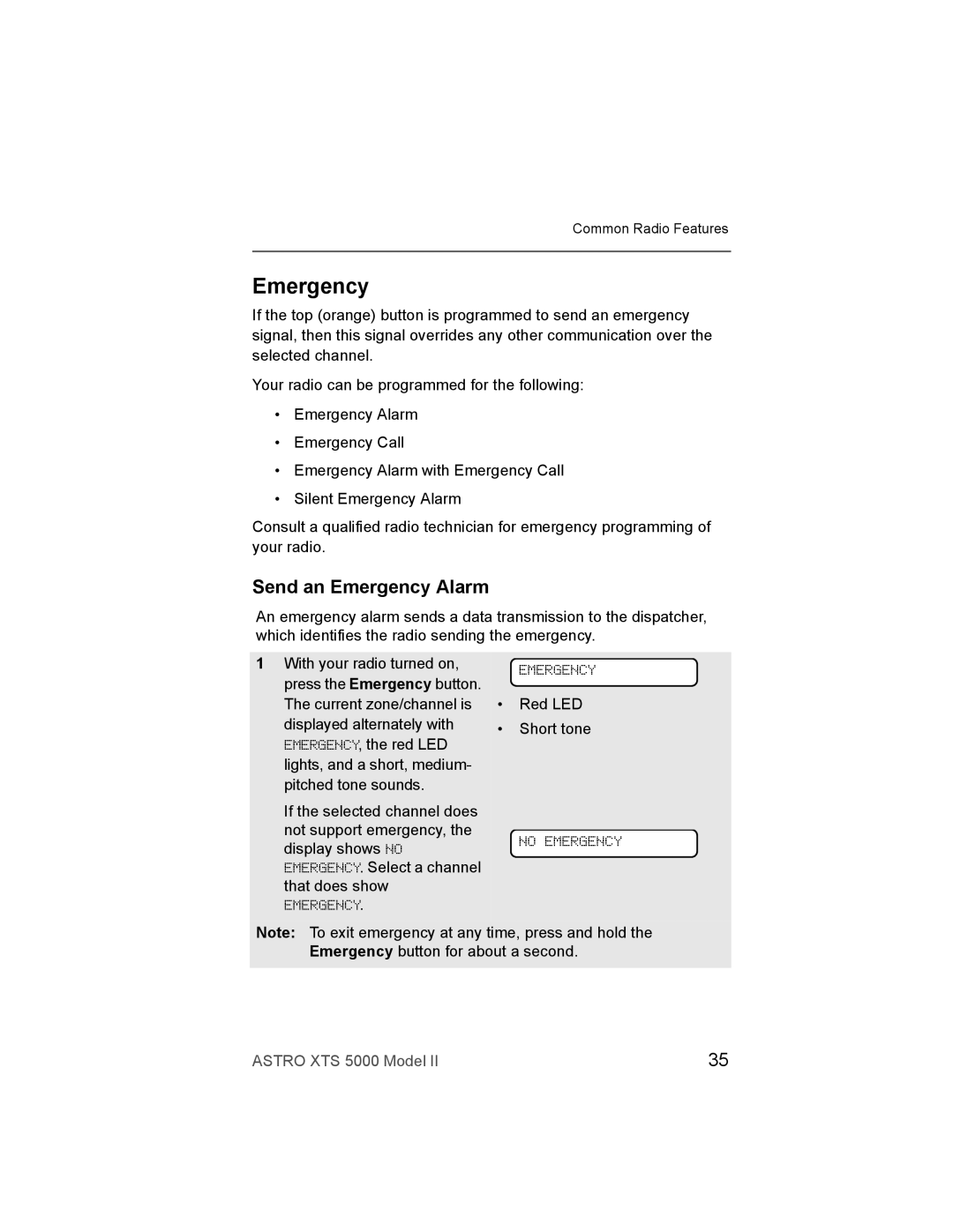 Nikon XTS-5000 manual Send an Emergency Alarm, No Emergency 