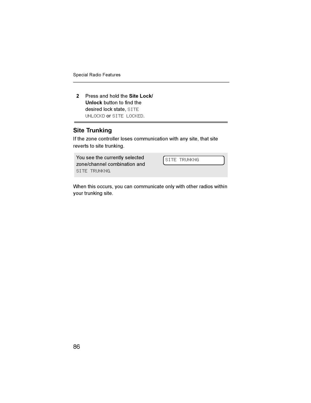 Nikon XTS-5000 manual Site Trunking, Site Trunkng 