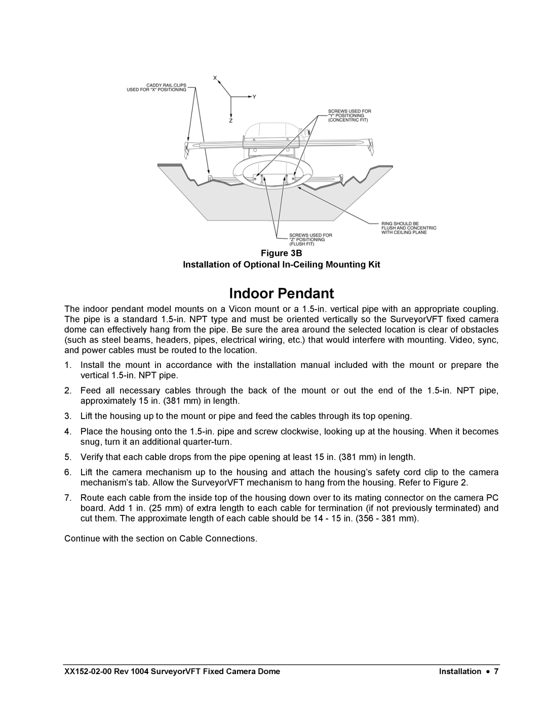 Nikon XX152-02-00 specifications Indoor Pendant 