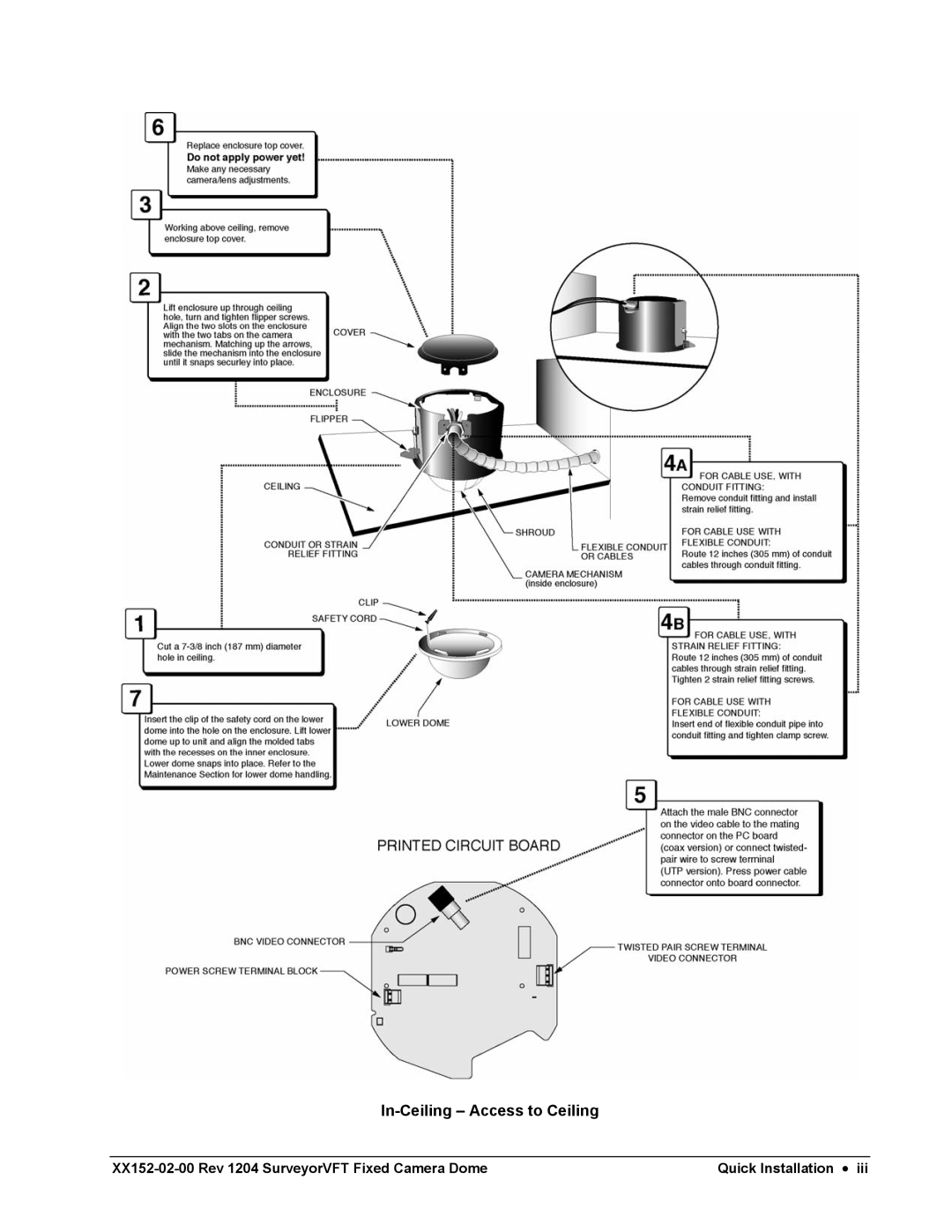 Nikon XX152-02-00 specifications In-Ceiling Access to Ceiling 