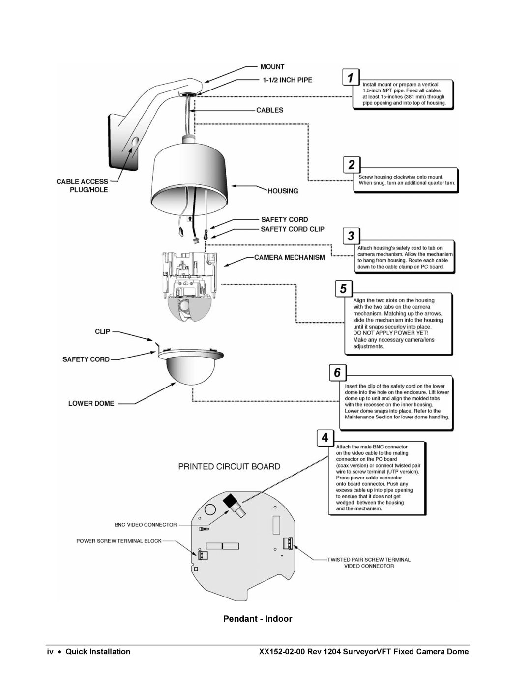 Nikon XX152-02-00 specifications Pendant Indoor 