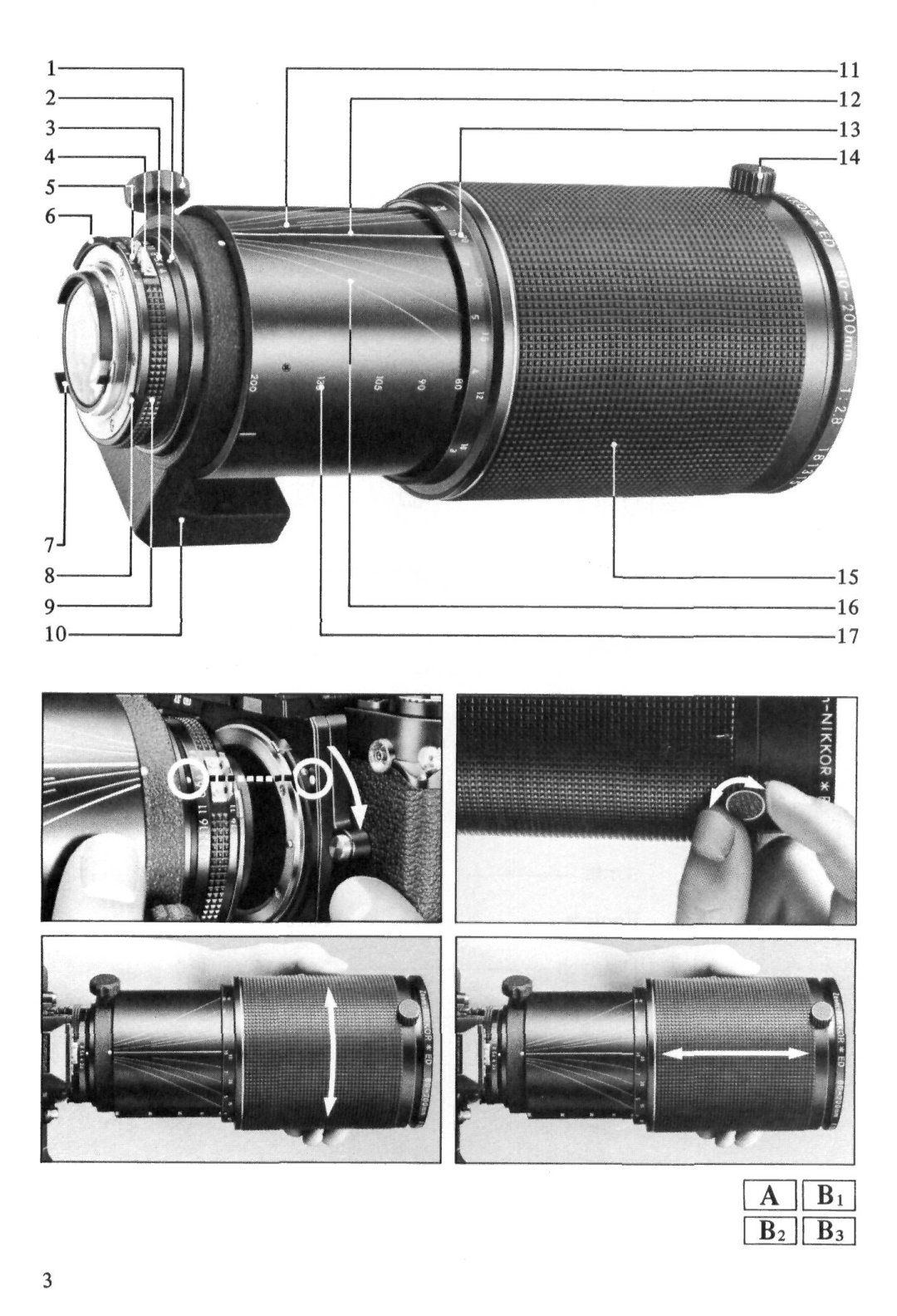 Nikon Zoom-Nikkor ED 80-200mm f/2.8 instruction manual Bra 