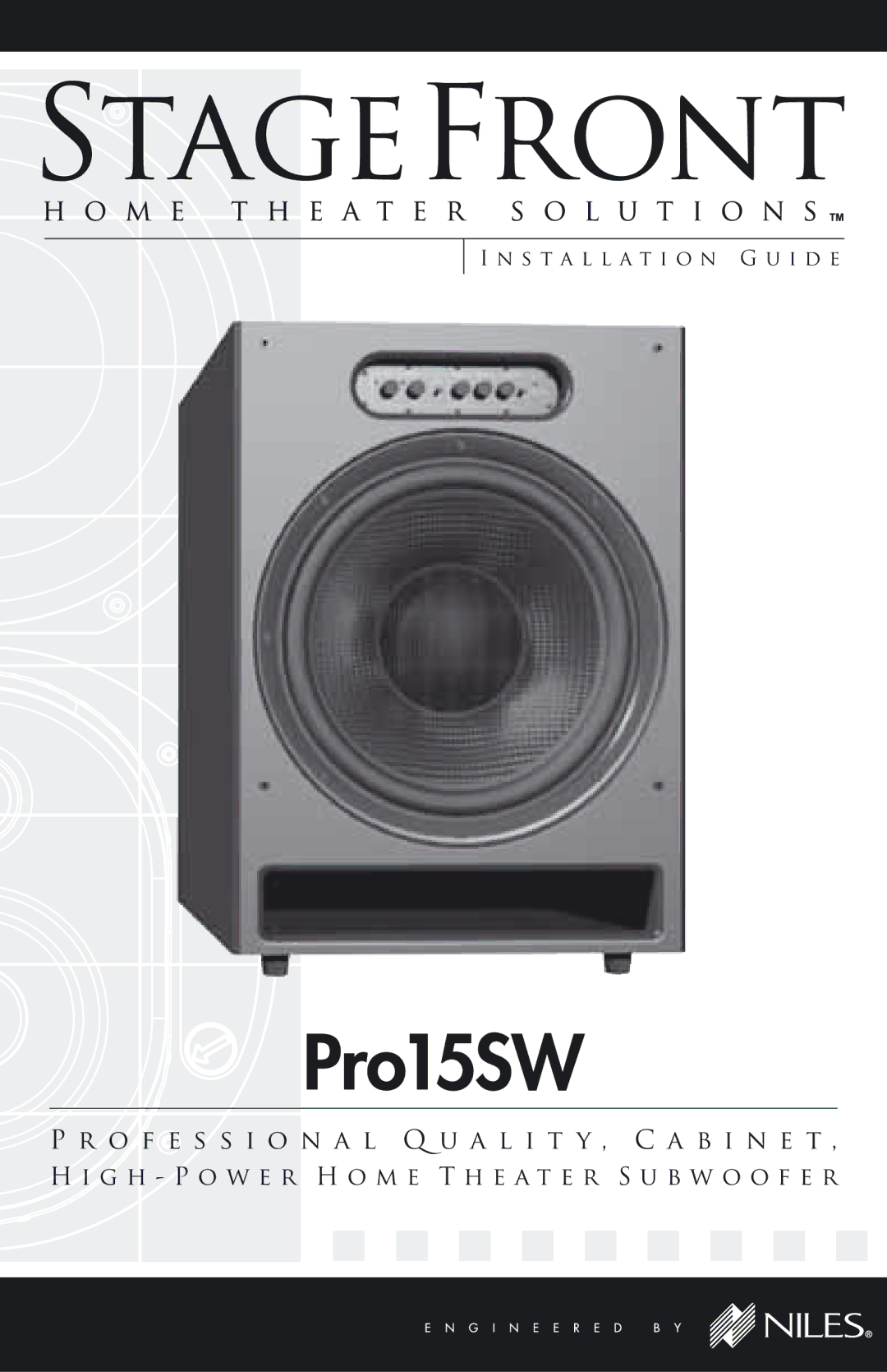 Niles Audio manual Pro15SW 