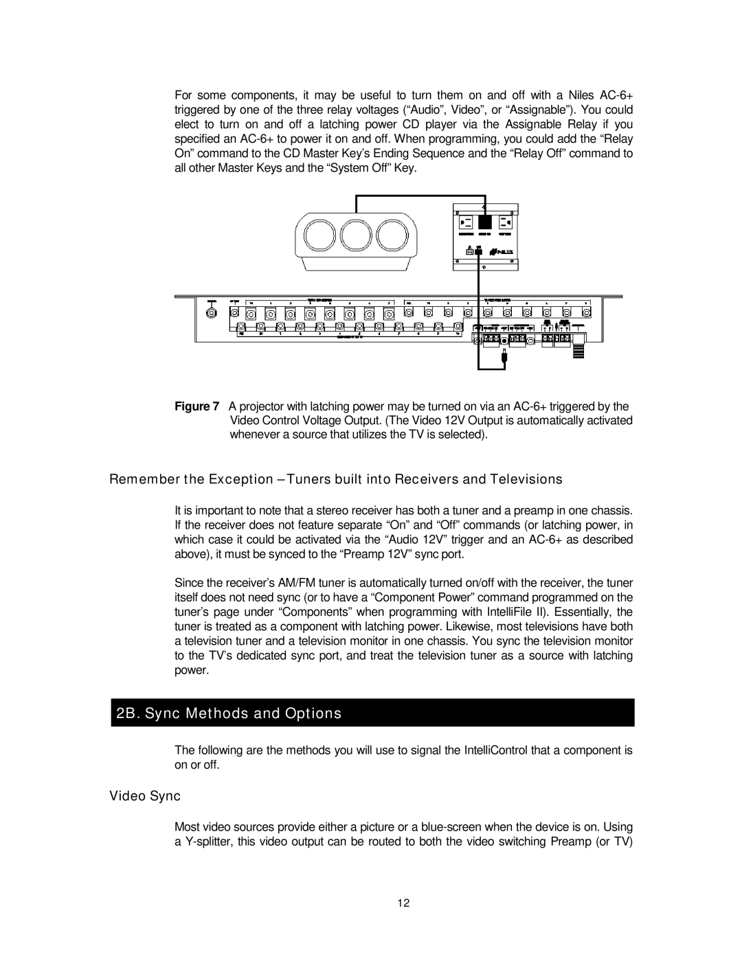 Niles Audio 8 manual 2B. Sync Methods and Options, Video Sync 