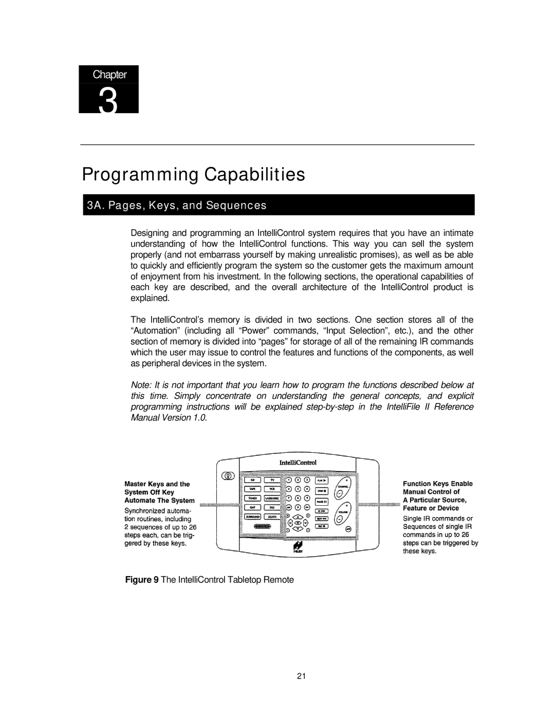 Niles Audio 8 manual Programming Capabilities, 3A. Pages, Keys, and Sequences 