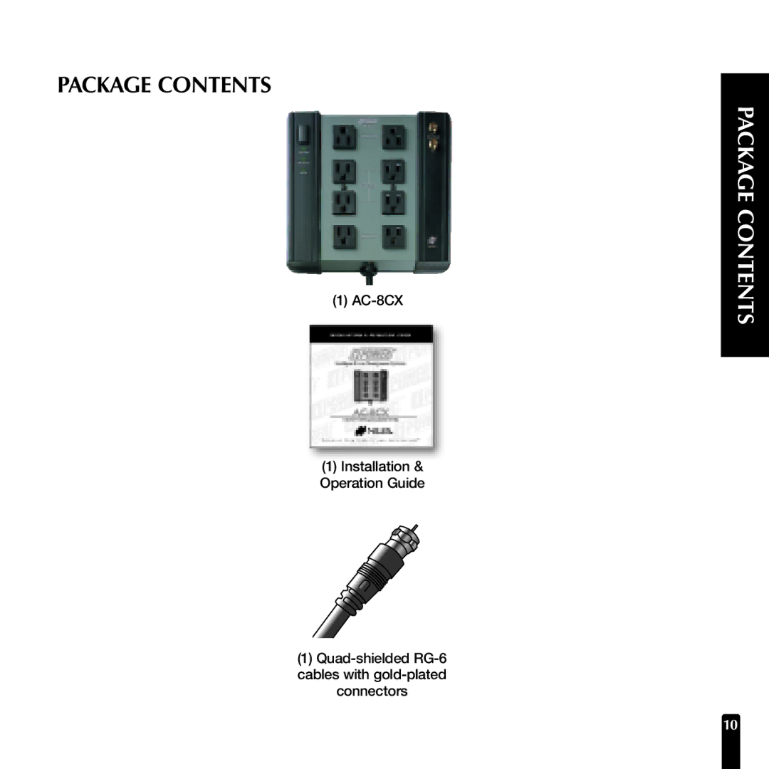 Niles Audio AC-8CX manual Package Contents 