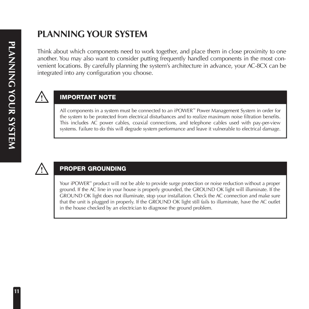 Niles Audio AC-8CX manual Planning Your System 