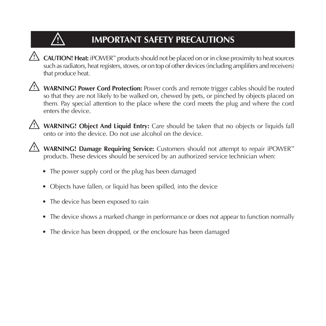 Niles Audio AC-8CX manual Important Safety Precautions 