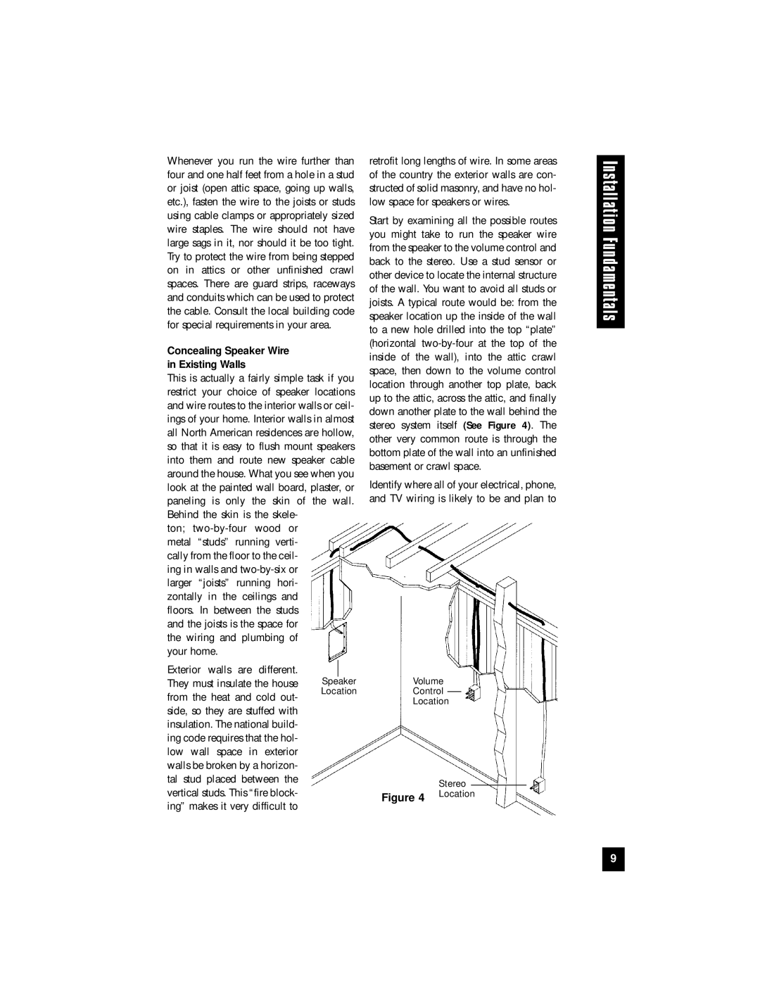 Niles Audio AT8000, AT8200 manual Location, Concealing Speaker Wire Existing Walls 