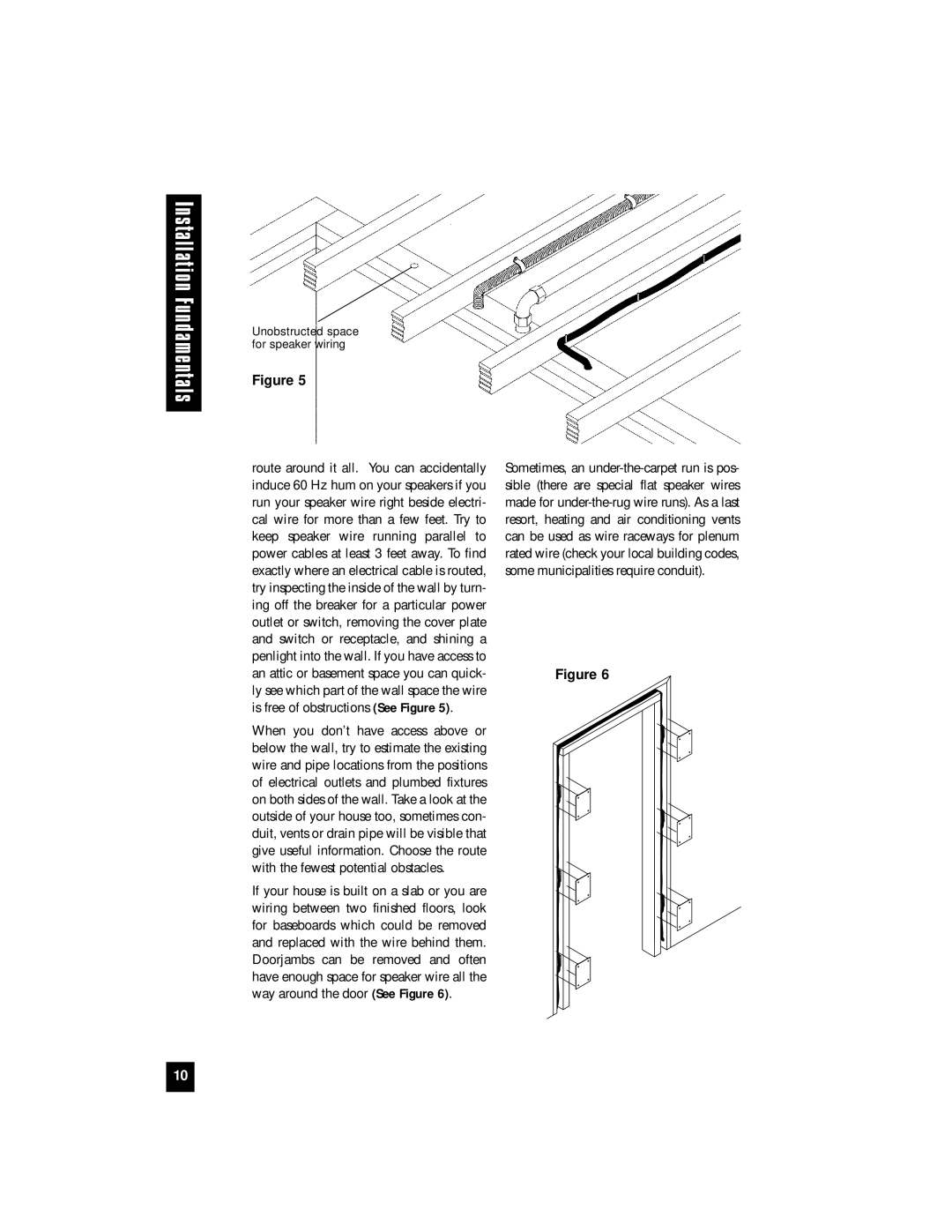 Niles Audio AT8200, AT8000 manual Unobstructed space for speaker wiring 