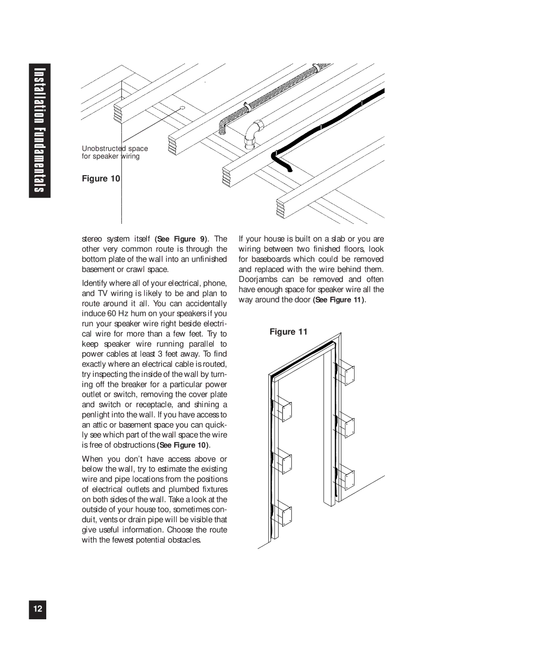 Niles Audio AT8700, AT8500 manual Unobstructed space for speaker wiring 