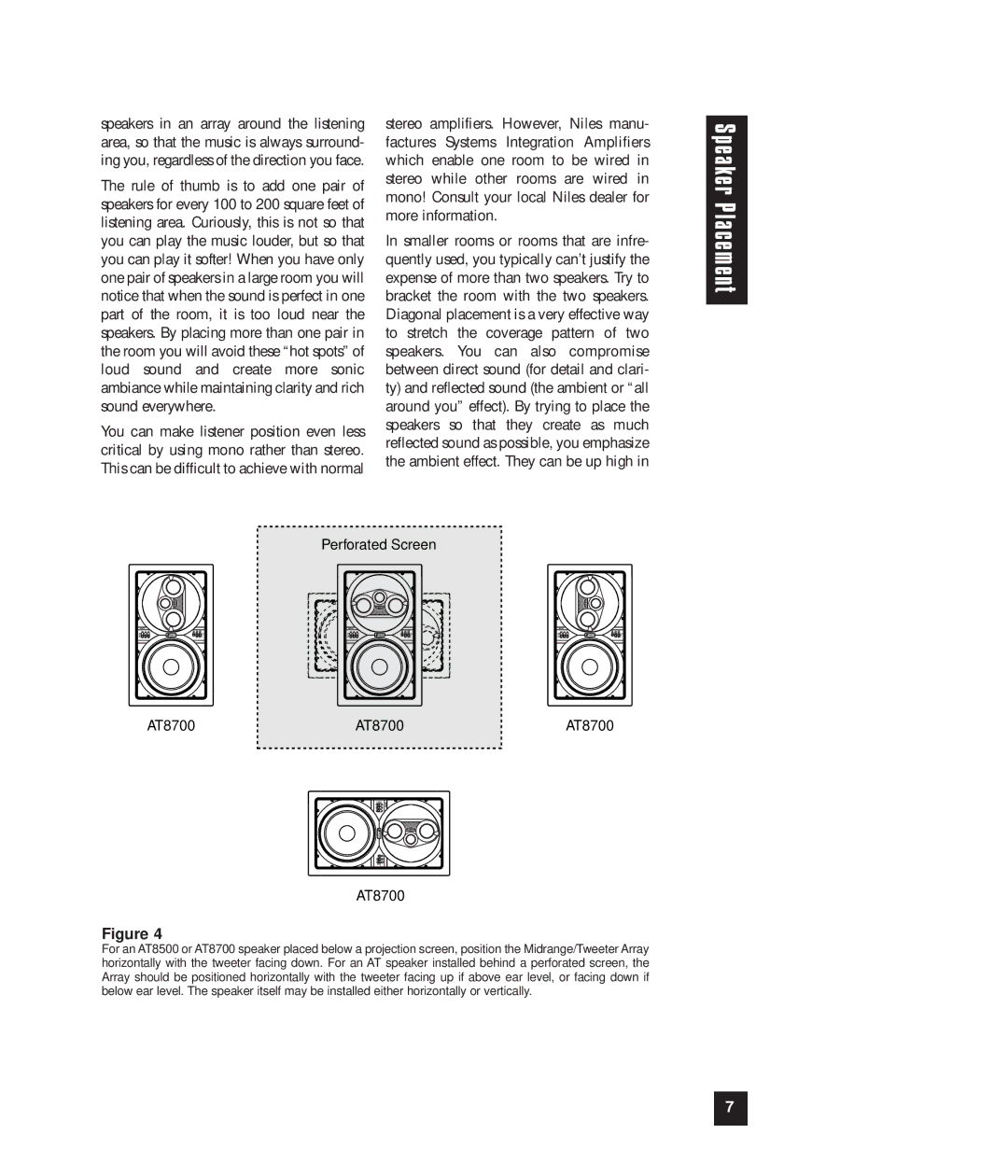 Niles Audio AT8500, AT8700 manual Perforated Screen 