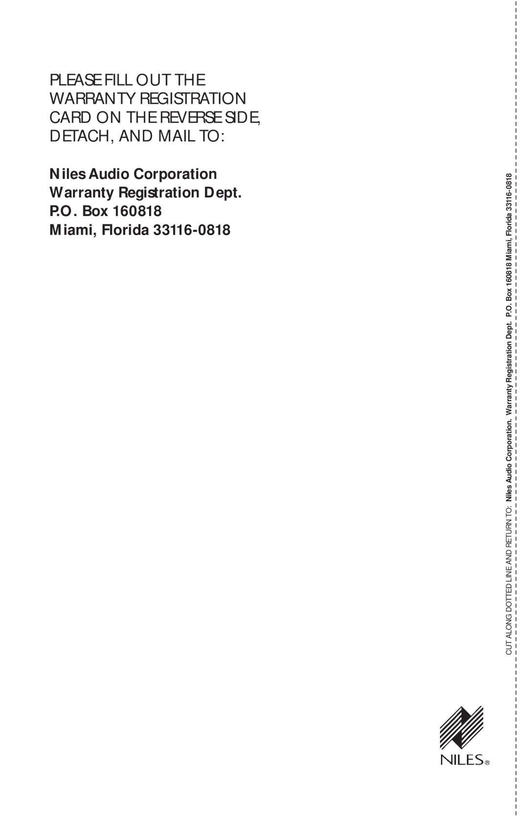 Niles Audio BG525 manual 