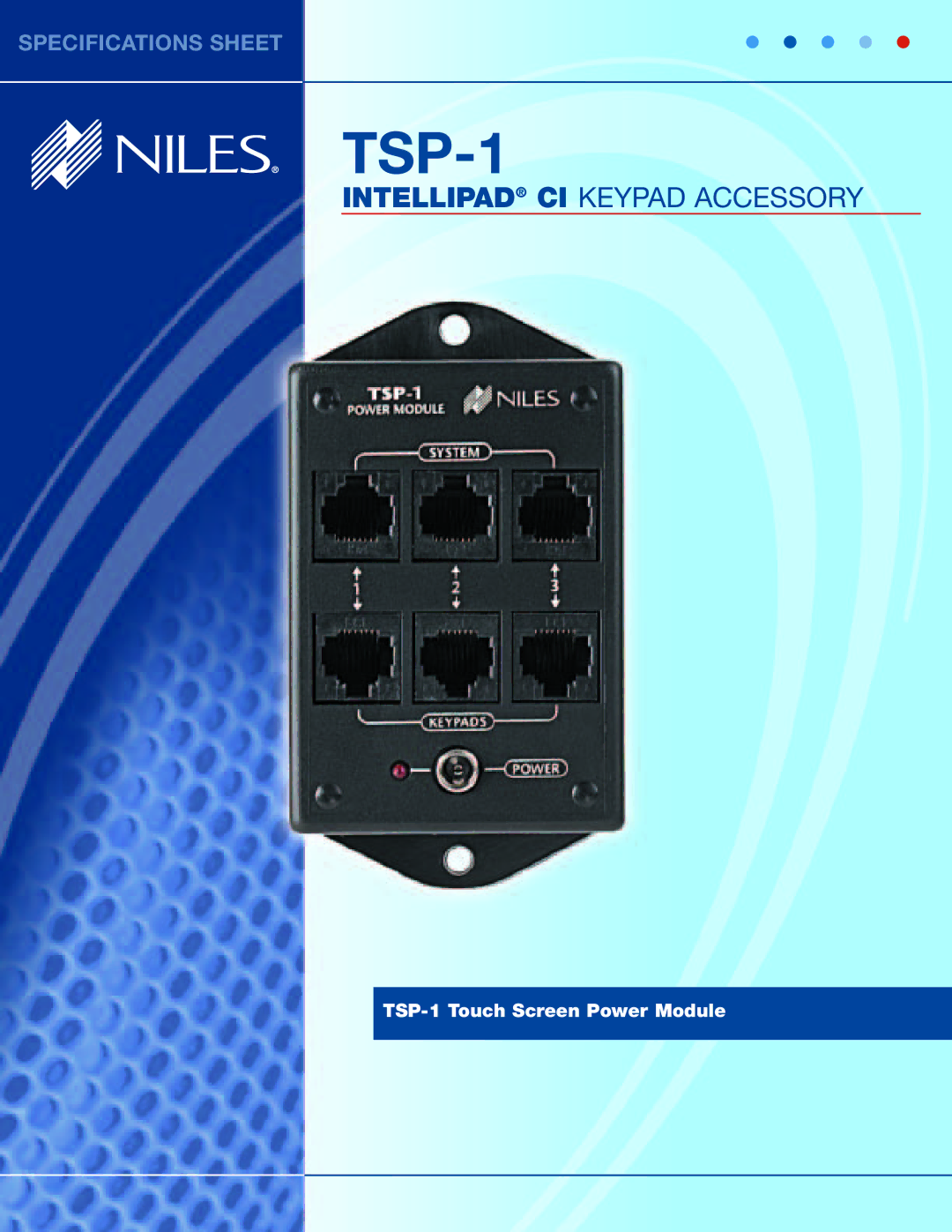 Niles Audio C1 specifications TSP-1 