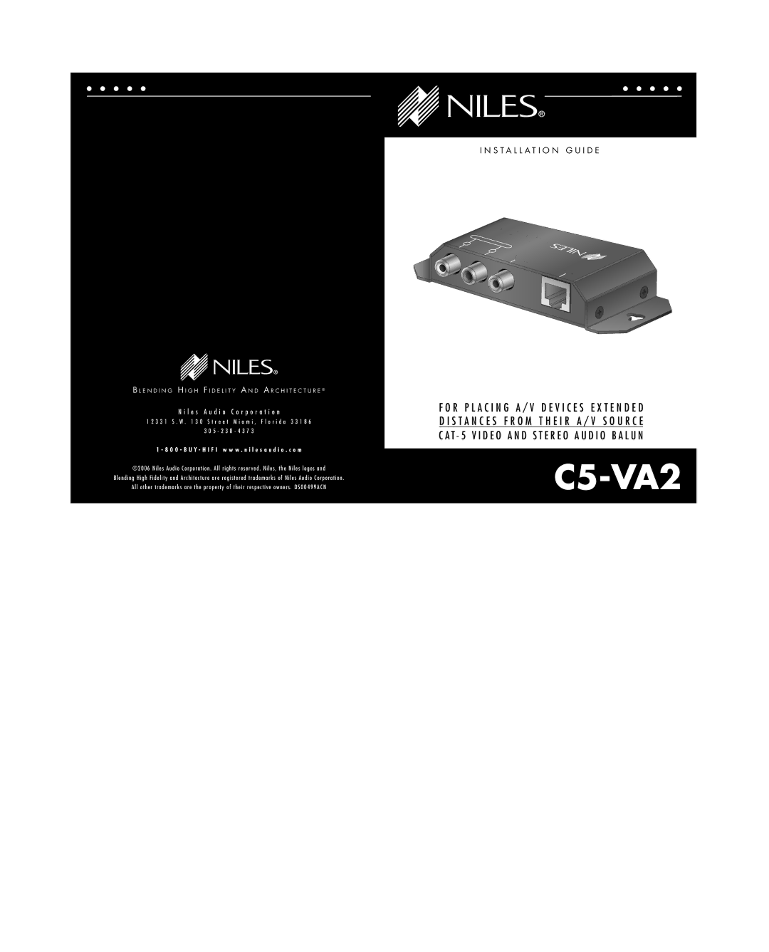 Niles Audio C5-VA2 warranty 