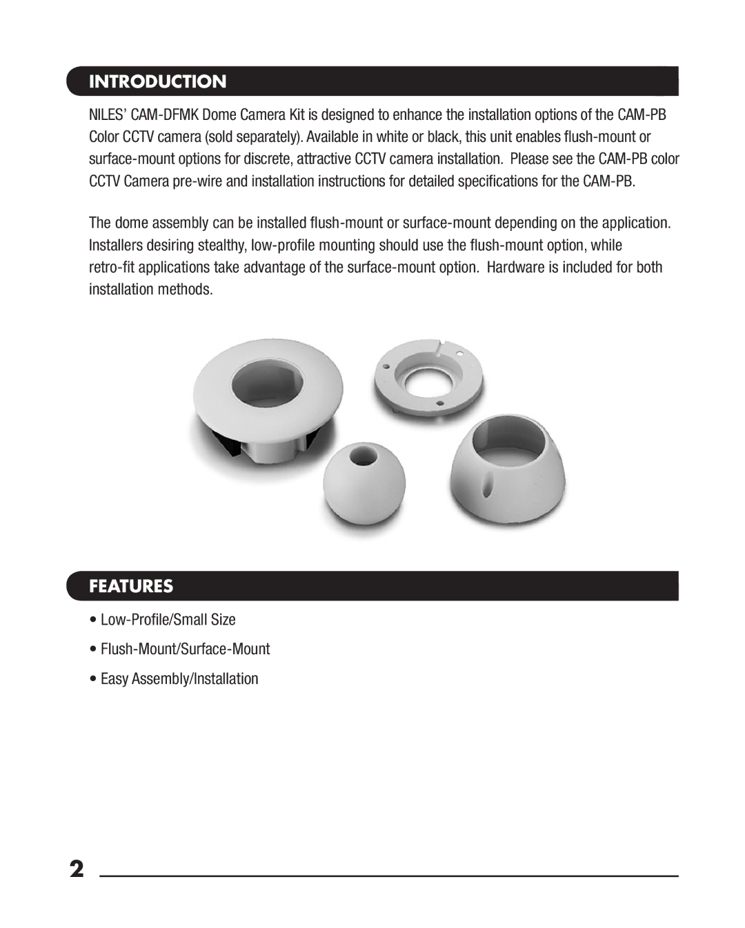 Niles Audio CAM-DFMK manual Introduction, Features 