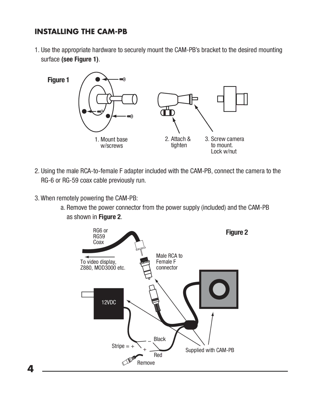 Niles Audio manual Installing the CAM-PB 