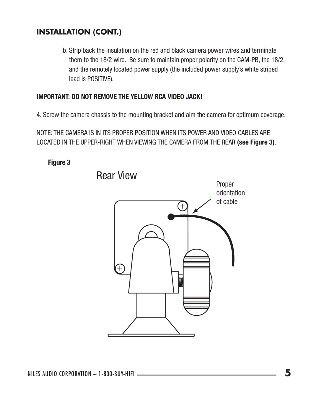 Niles Audio CAM-PB manual Rear View 