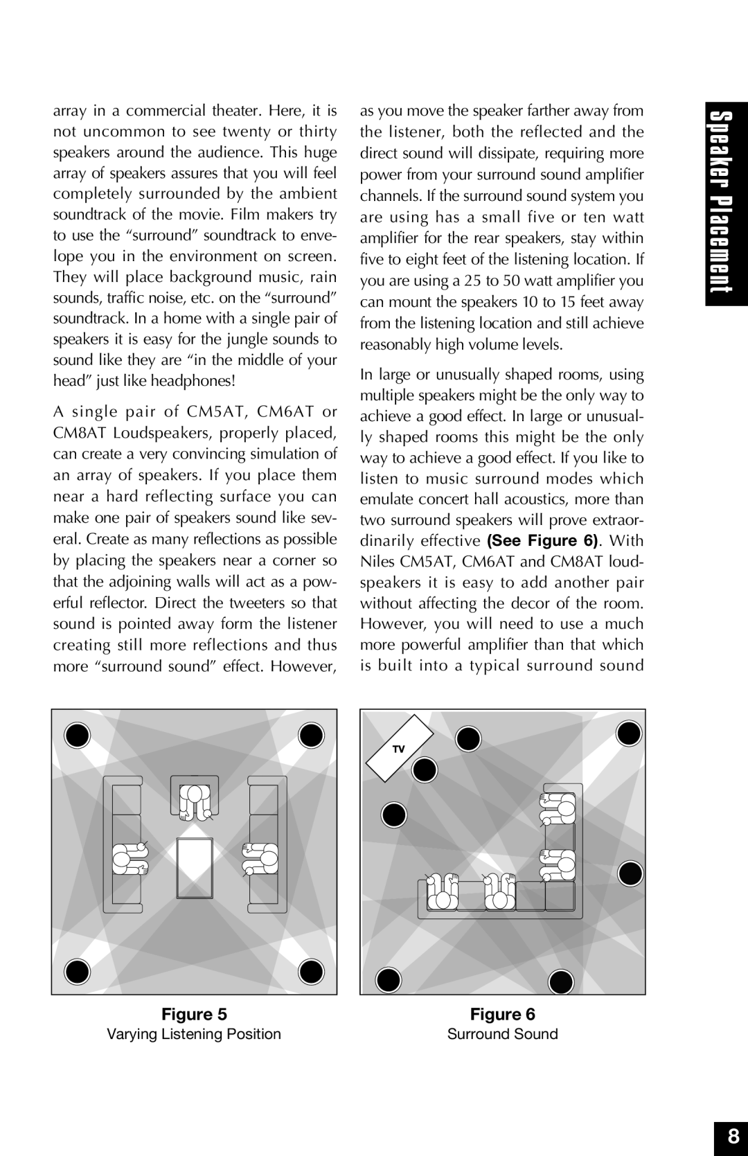 Niles Audio cm5at manual Varying Listening Position Surround Sound 