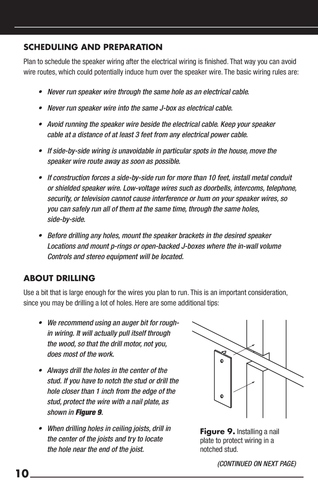 Niles Audio CM6HDFX manual Scheduling and Preparation, About Drilling 