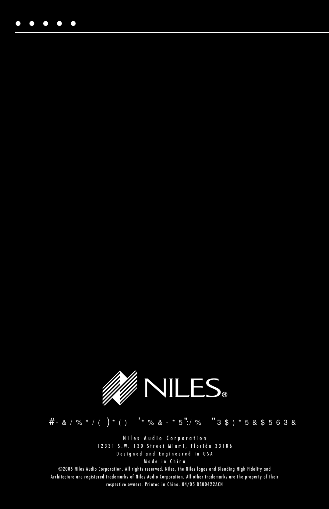 Niles Audio CM6HDFX manual L e s a u d i o C o r p o r a t i o n 