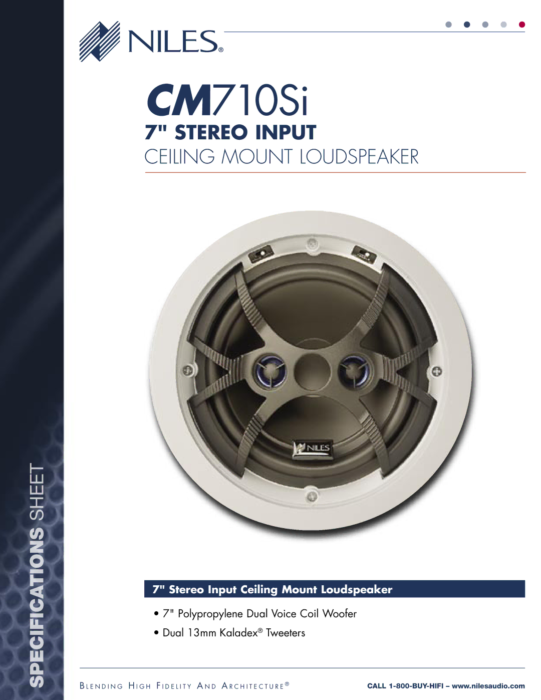 Niles Audio CM710SI specifications CM710Si 