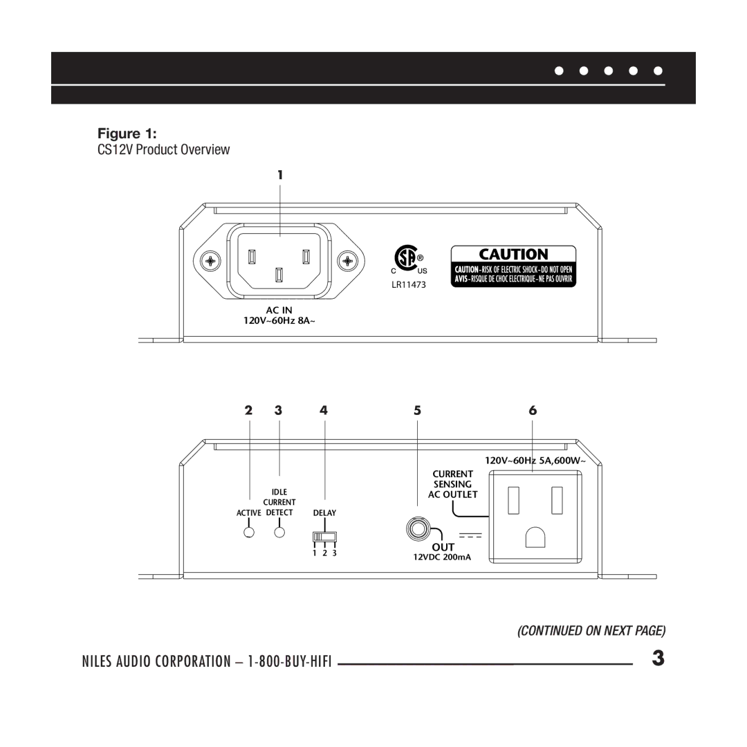 Niles Audio CS12V manual On Next 