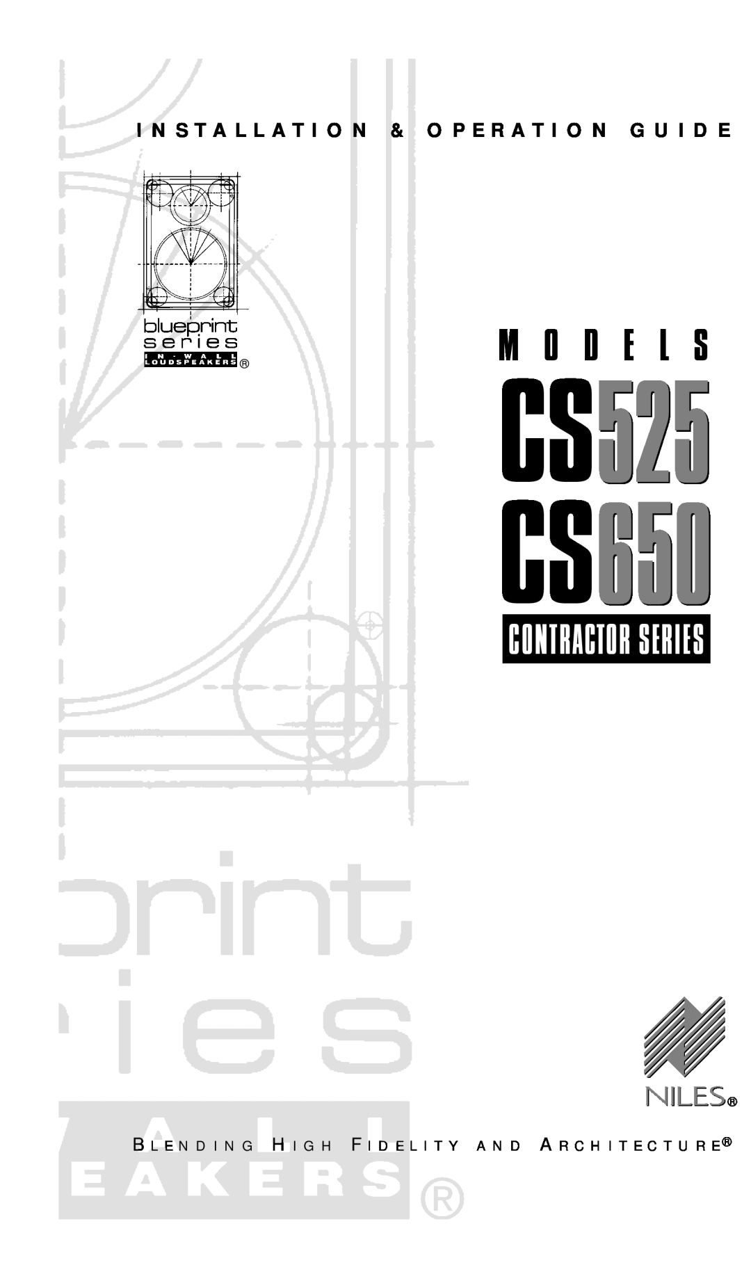 Niles Audio CS650 manual M O D Ee Ll Ss, CS525, Contractor Series 