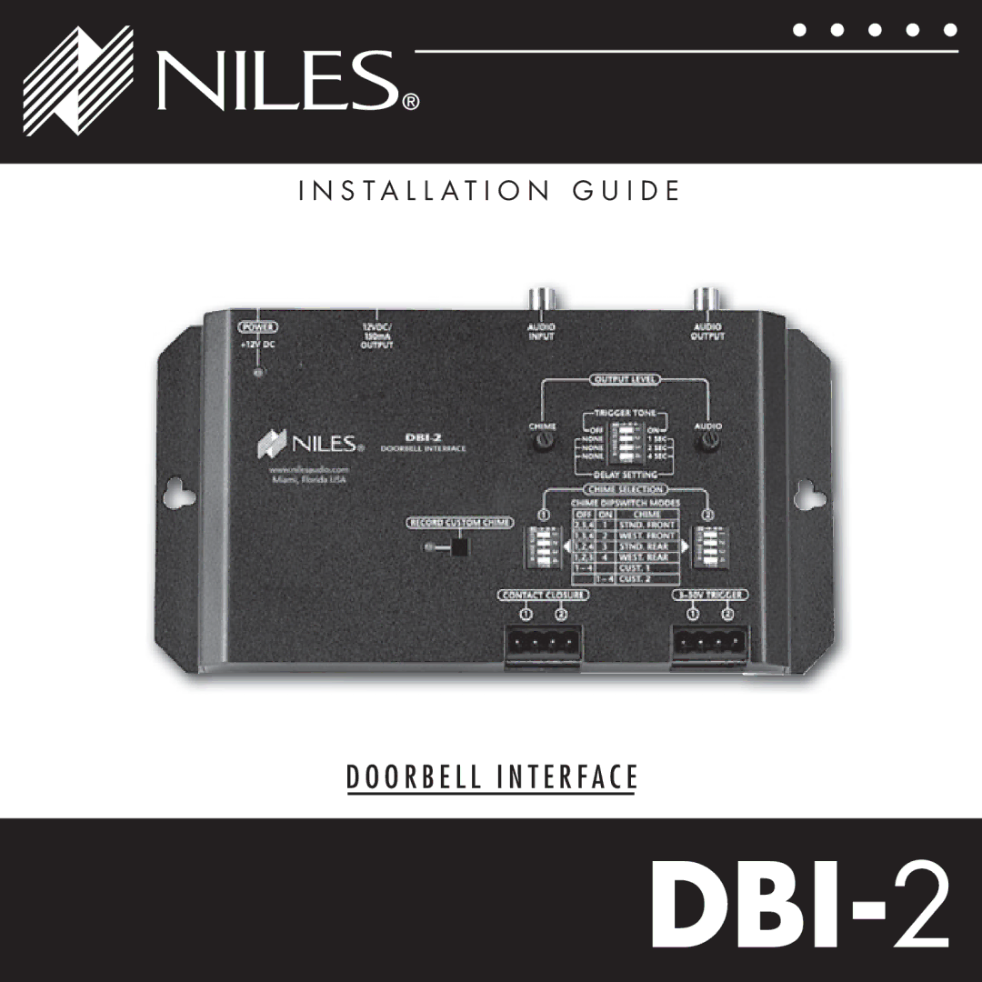 Niles Audio DBI-2 manual 