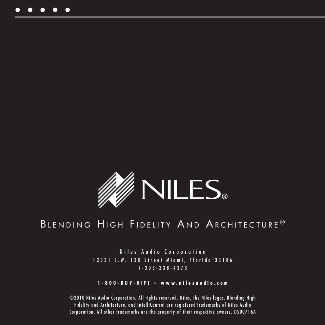 Niles Audio DBI-2 manual L e s a u d i o C o r p o r a t i o n 