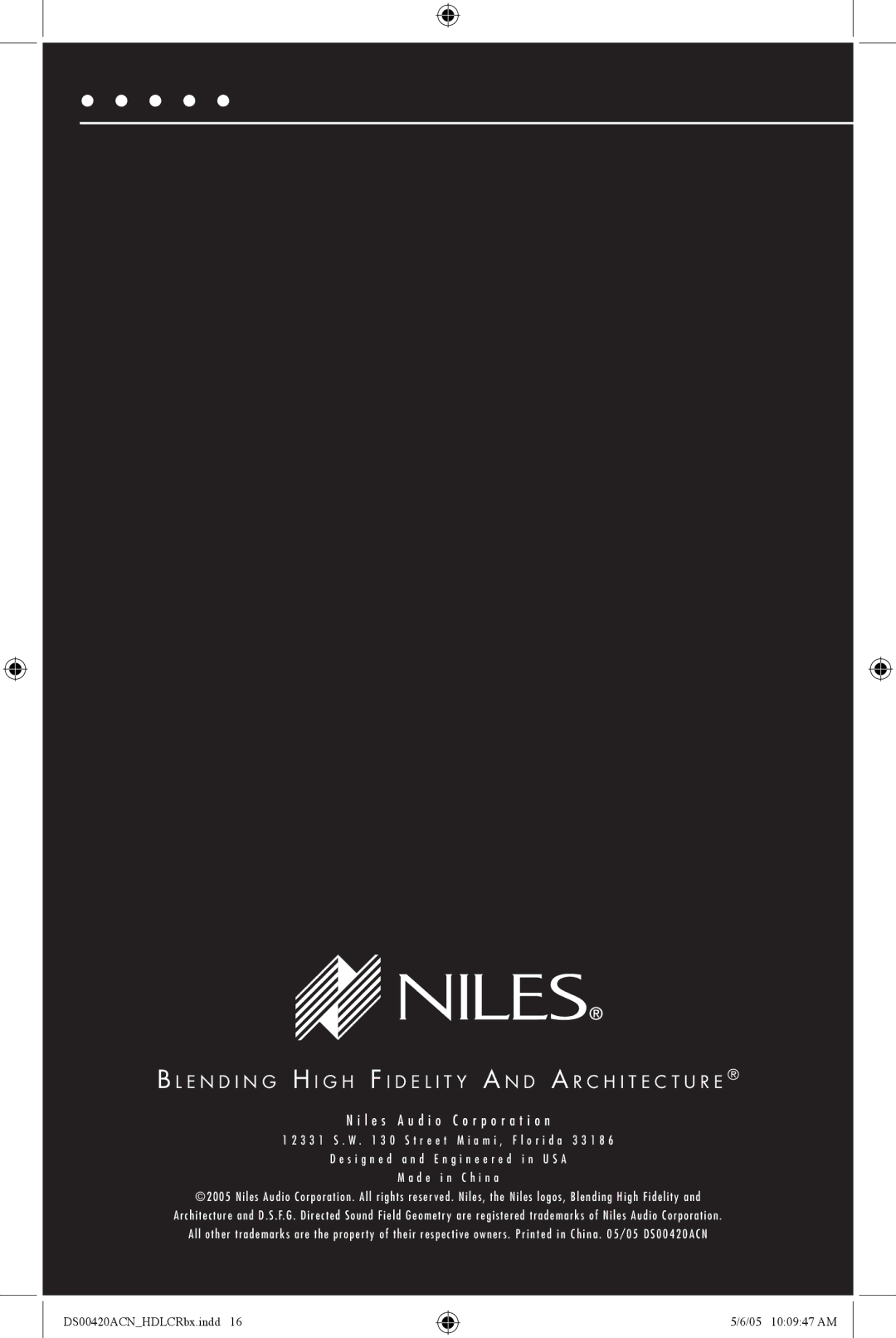 Niles Audio DS00420ACN manual L e s a u d i o C o r p o r a t i o n 